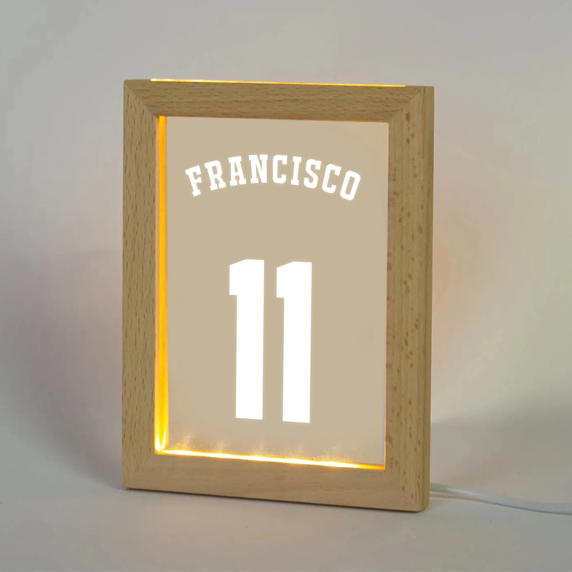 パーソナライズされたスポーツ名番号 LED ナイトビューフォトフレームカスタムギフト家族リビングルームベッドルームダイニングルーム家の装飾