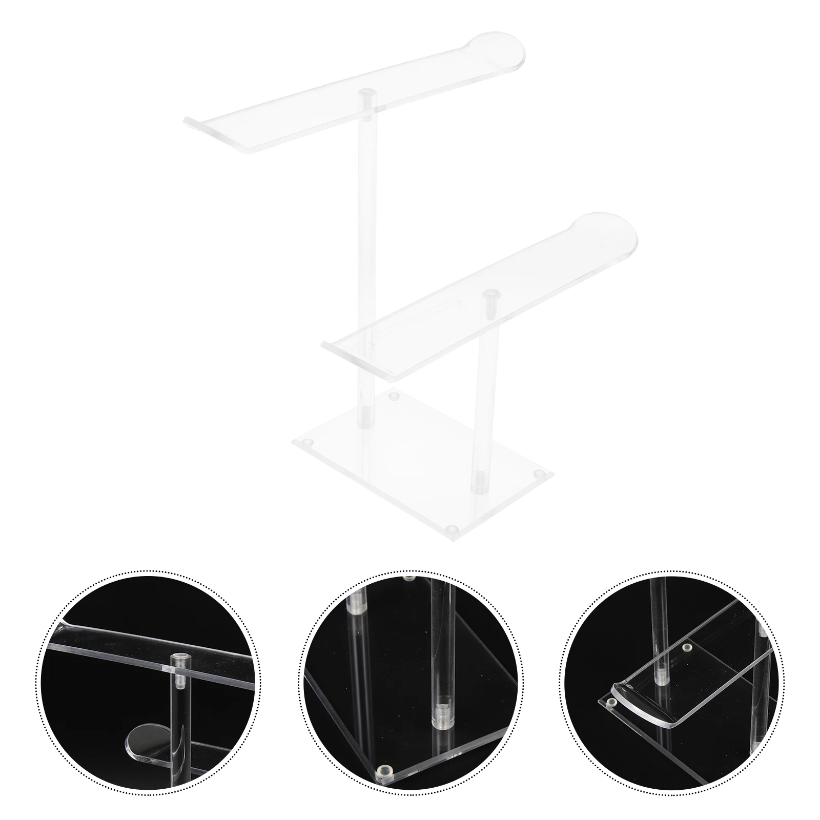 

2 Tier Acrylic Scrunchies Holder Transparent Hairband Rack Sturdy Desktop Organizer Home Store Use Headband Display Stand