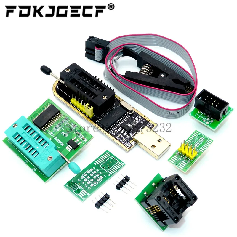 

USB-программатор CH341A 24 25 серия EEPROM Flash BIOS + зажим SOIC8 SOP8 + адаптер 1,8 в + Комплект «сделай сам» адаптера SOIC8