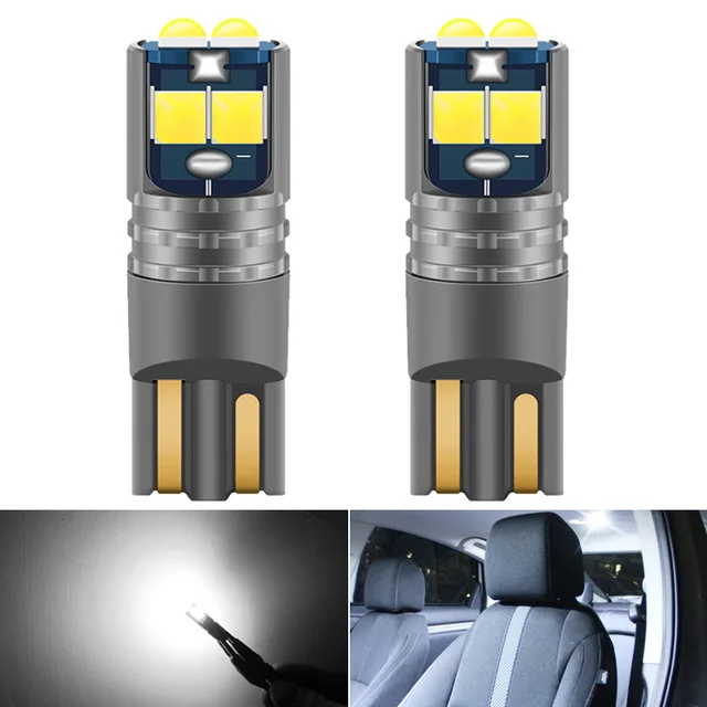 1Pcs Nieuwe T10 Led Canbus W5W 3030 10SMD 10W 12V-24V 194 168 Auto Led auto Interieur Licht Plaat Dome Leeslamp Ontruiming Light