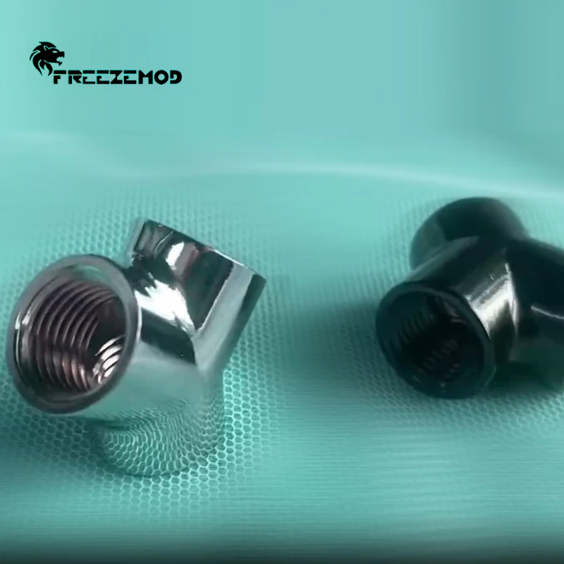 3-Ways Adapter Fitting Y Shape Splitter Water Cooling,HDTD-3YTB, Inner G1/4'' X3 Tee Y Shape, Black / Silver,