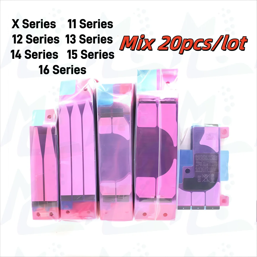 

20 шт./лот, наклейки на аккумуляторную ленту для iPhone 15 15Plus 15ProMax, клейкая лента для аккумулятора для 11 12Pro 13 14Plus, запасные частиf