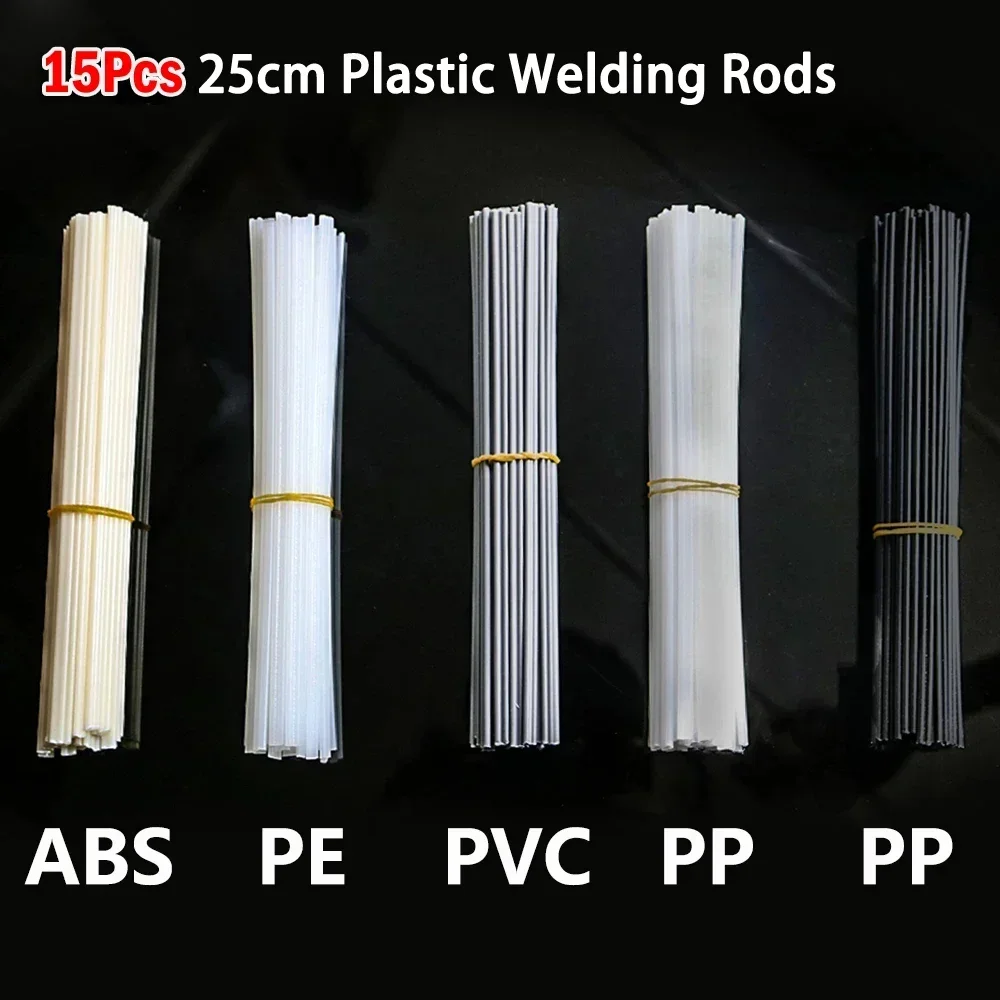 15Pcs 9.84 Inch Plastic Welding Rods ABS PP PVC PE Welding Sticks For Plastic Welder Gun Bumper Repair Welding Supplies