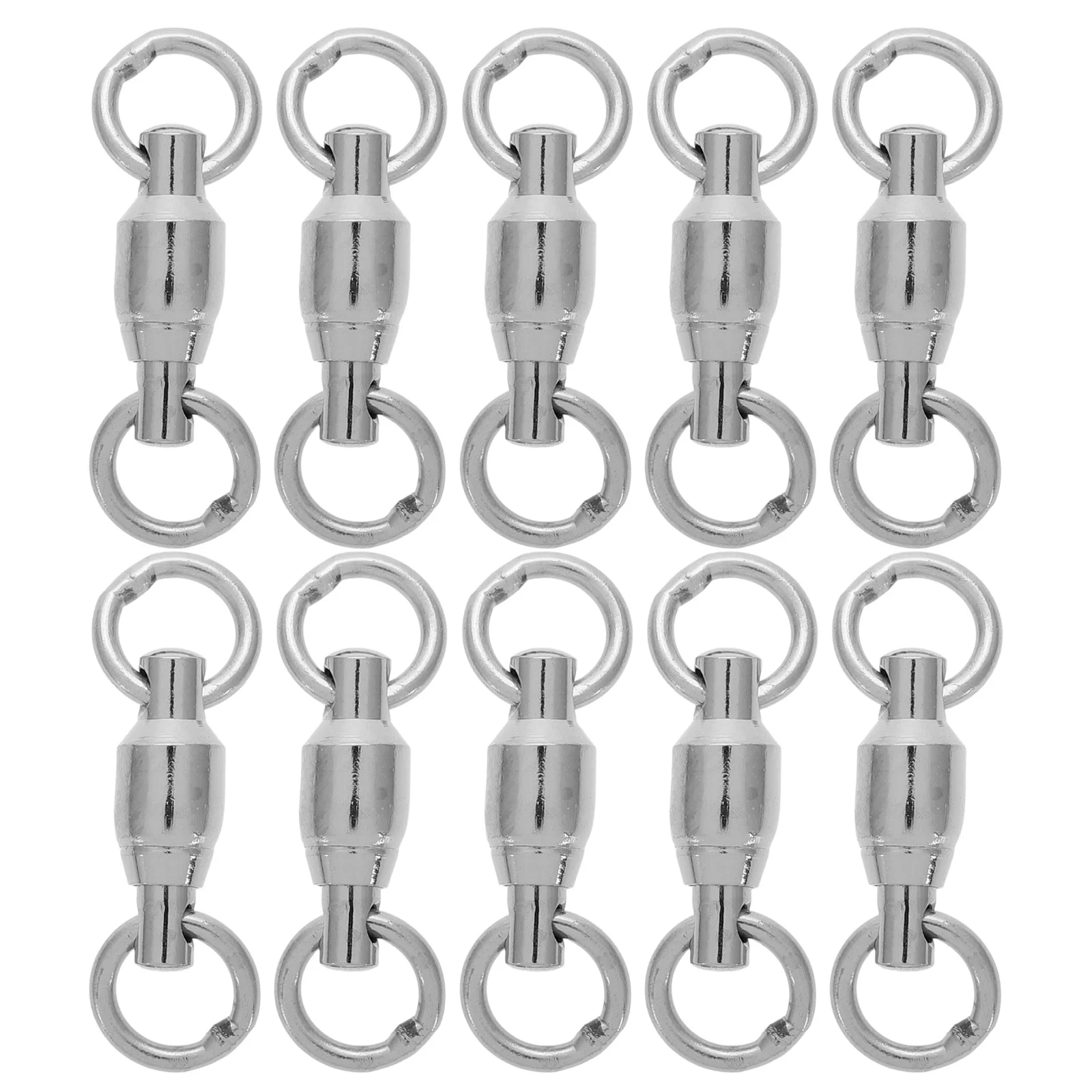 

10Pcs Stainless Steel Fishing Barrel Swivels Ball Bearing Connector Heavy Duty for Saltwater Freshwater Fishing Tackle