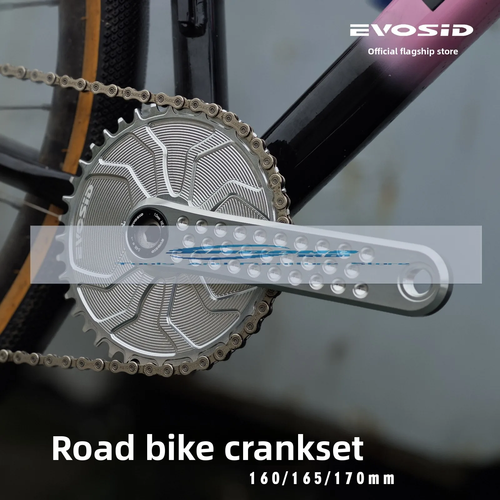 

EVOSID road car crank GXP three-nail straight-mounted 160/165/170mm hollow integrated CNC crank set