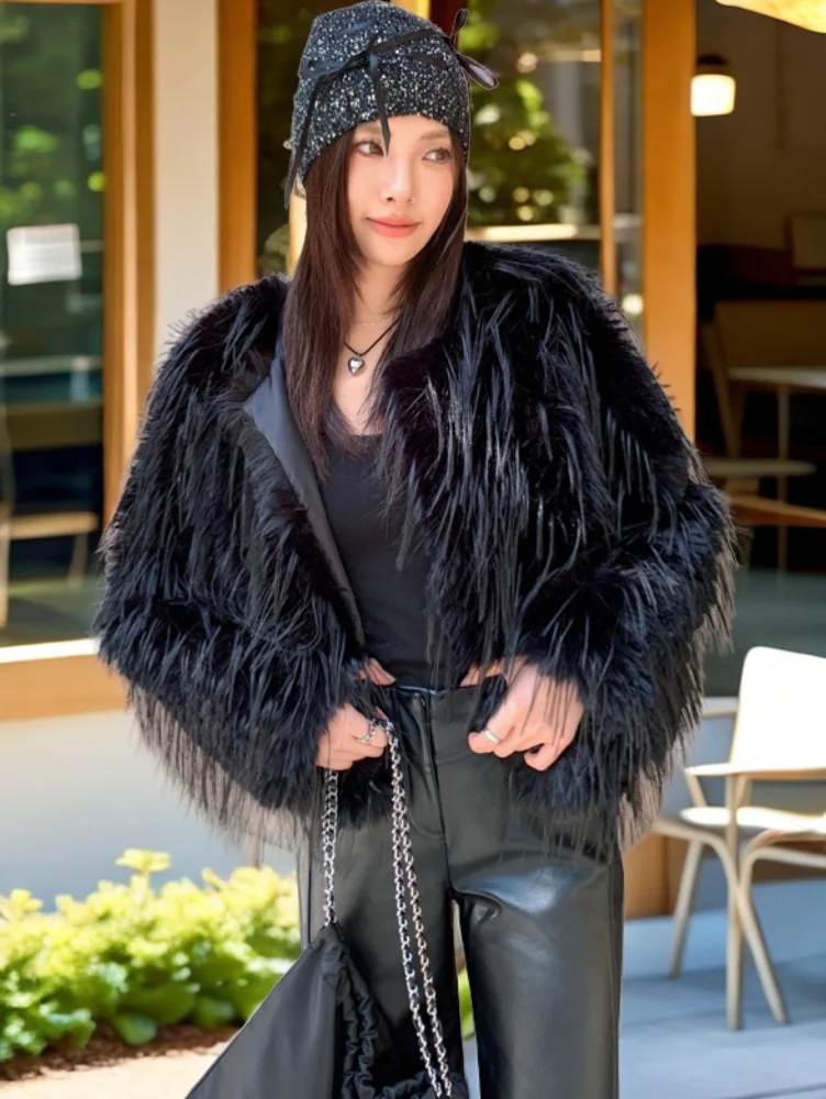 Lady Autumn Winter Faux Fur Coat Shaggy Outerwear Female Streetwea Women's Fashion Jacket Promotion