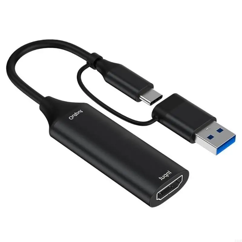 

USB Video Card Digital Converter USB+Type C to HDTV Video Record Device Video for PC Laptop 83CE