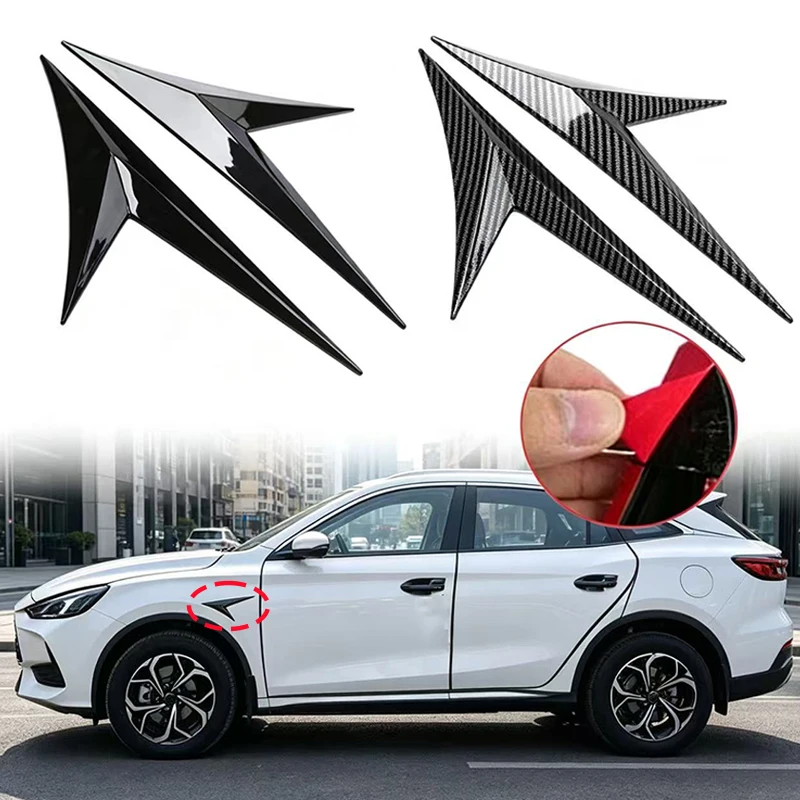 Ein Paar V-förmige universelle Auto-Seitenkotflügel-Lüftungsaufkleber, Karosserie-Dekoration, Auto-Motorhauben-Lufteinlass-Abdeckung