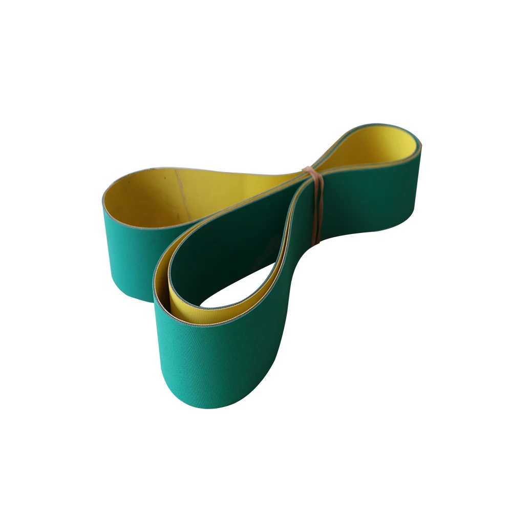 

Factory Direct Supplier High Speed Flat Nylon Transmission Belts Green Yellow Rubber Sandwich Belt for Printing Machine