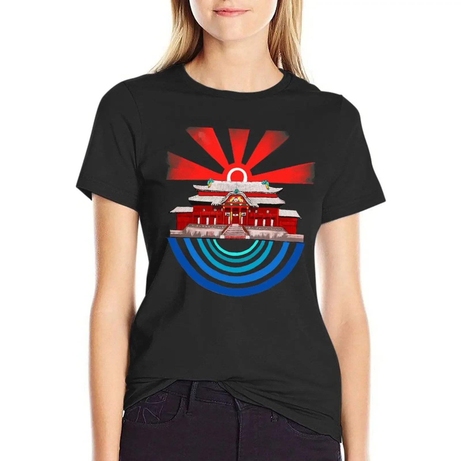 

Shuri Castle Naha Okinawa T-Shirt animal print cute clothes anime Summer Women's clothing