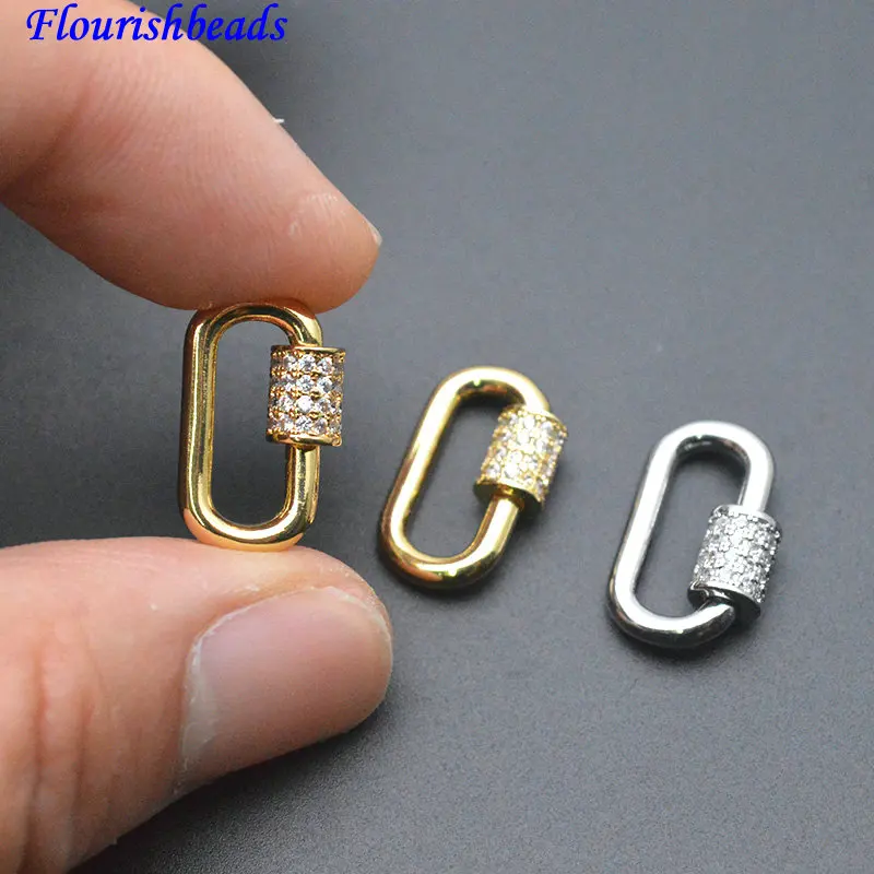 10pc High Quality Oval Carabiner Shape Necklace Bracelet Screw Necklace Clasps Jewelry Findings