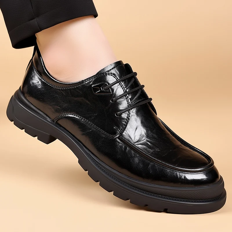 

Casual British styles gentleman's men's shoes New black brown retro design Party Business Office High quality Derby shoes Hot