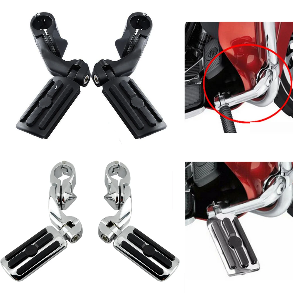 Autobahn Heringe 1.25 "abgewinkelte Motors chutz stange Motorrad Fuß stützen Fuß stütze Pedale für Harley Electra Glide Road King Street Glide
