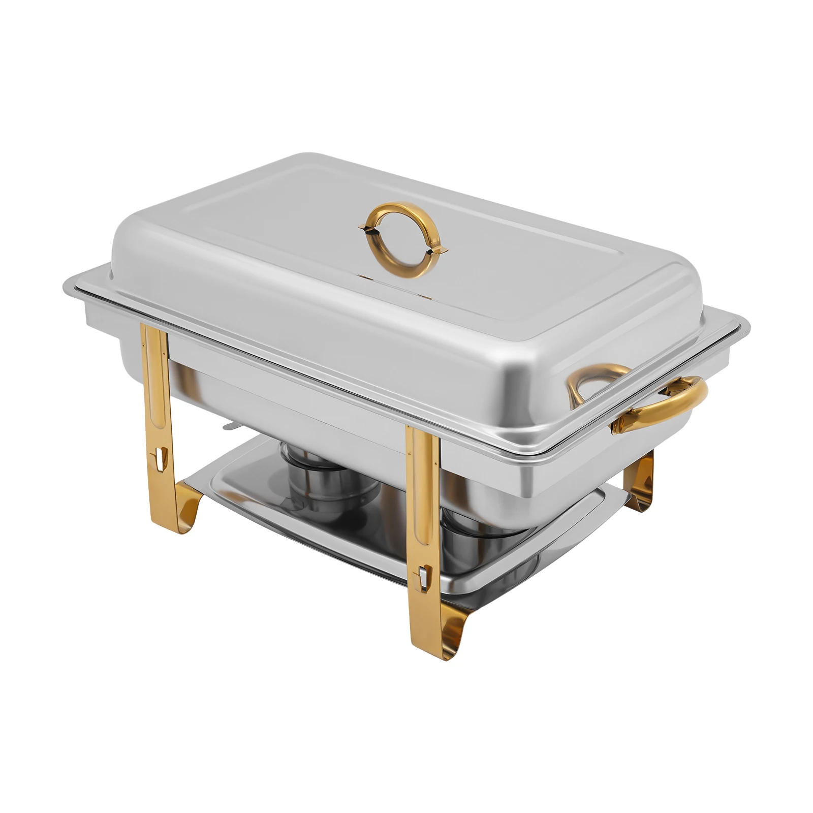 

9L Stainless Steel gold Warming Container Chafing Dish Food Warmer Food Insulation