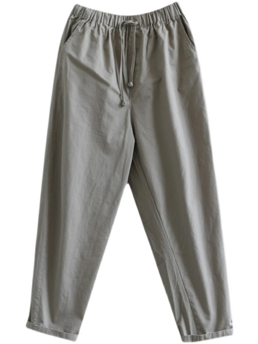 Plus Size Damen-Haremshose mit elastischer Taille, vielseitig, lässig, hohe Taille, lange Hose, Pendeln, Herbstkollektion