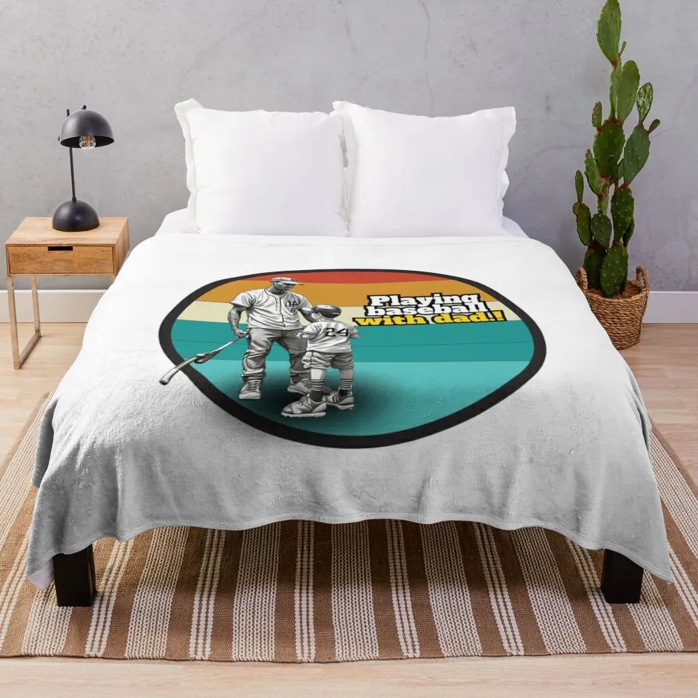 

It will be a fun time to play baseball with Dad on Fathers Day Throw Blanket Personalized Gift Nap Blankets