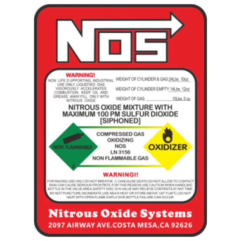 15cm Creative Racing Sticker NOS Nitrous Oxide System Tuned Decal Vinyl Motocross Racing Decorative Painting New Design