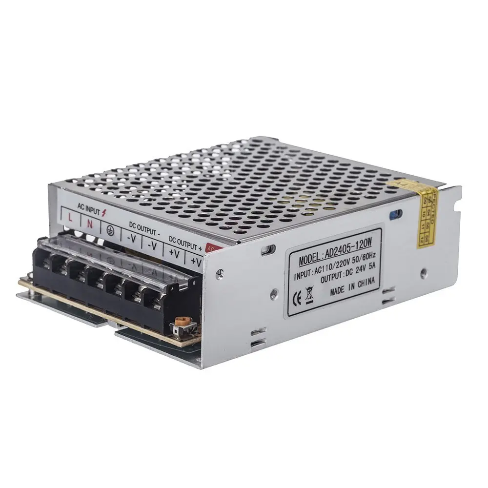 محول التيار المتناوب 100 فولت ~ 220 فولت إلى تيار مستمر 24 فولت 5A 120 واط محول جهد كهربي التبديل إمدادات الطاقة لشريط LED