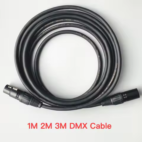 3M 2M 1M DMX Cable Stage Lighting DJ Audio Dmx512 Cable 3Pin XLR Connector Foil Shield Line Console Control Signal Transfer Wire