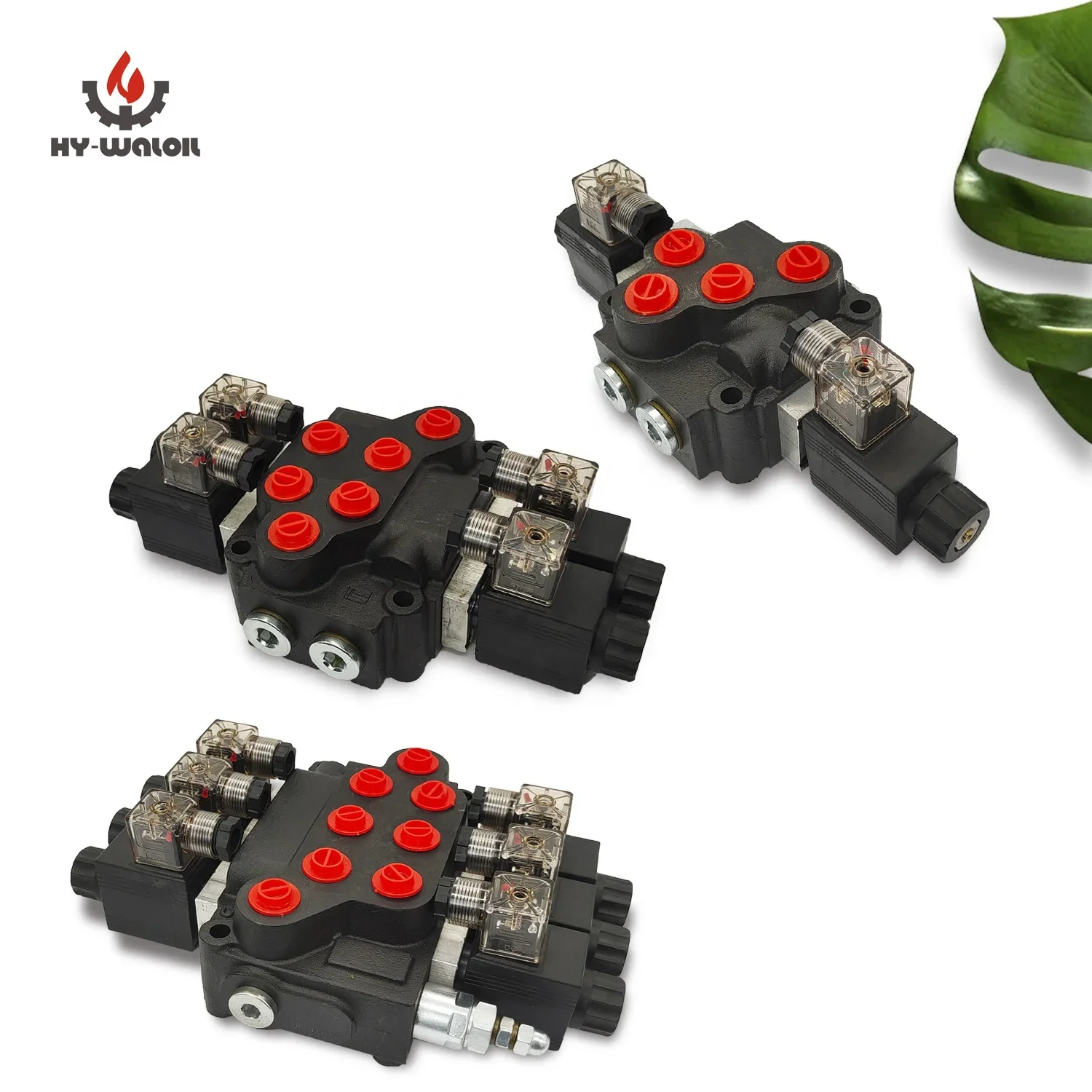 Hy-waloil 12v Solenoid Bank 3 Lever 350bar G3/4 1/2 DCV40 Hydraulic Control Valve Distributor for Agricultural Machinery