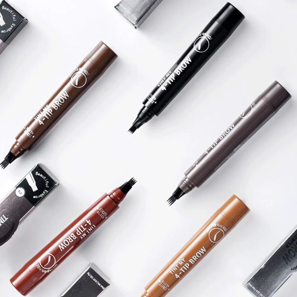 Lápiz de cejas Natural de cuatro garras, lápiz de cejas líquido resistente al agua y al sudor, no se decolora, trazos suaves, herramienta cosmética de cejas 3 D