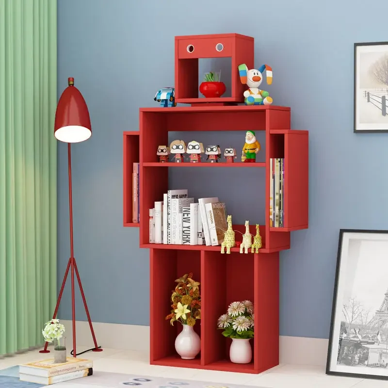 Children's bookshelf magazine toy storage decoration rack library student kindergarten creative robot bookshelf ادراج تخزين