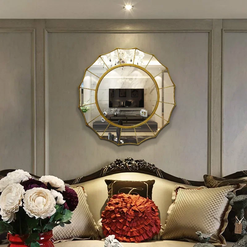Wall hanging art mirror hotel clubhouse hall creative wall decoration light luxury soft decoration guest decoration mirror