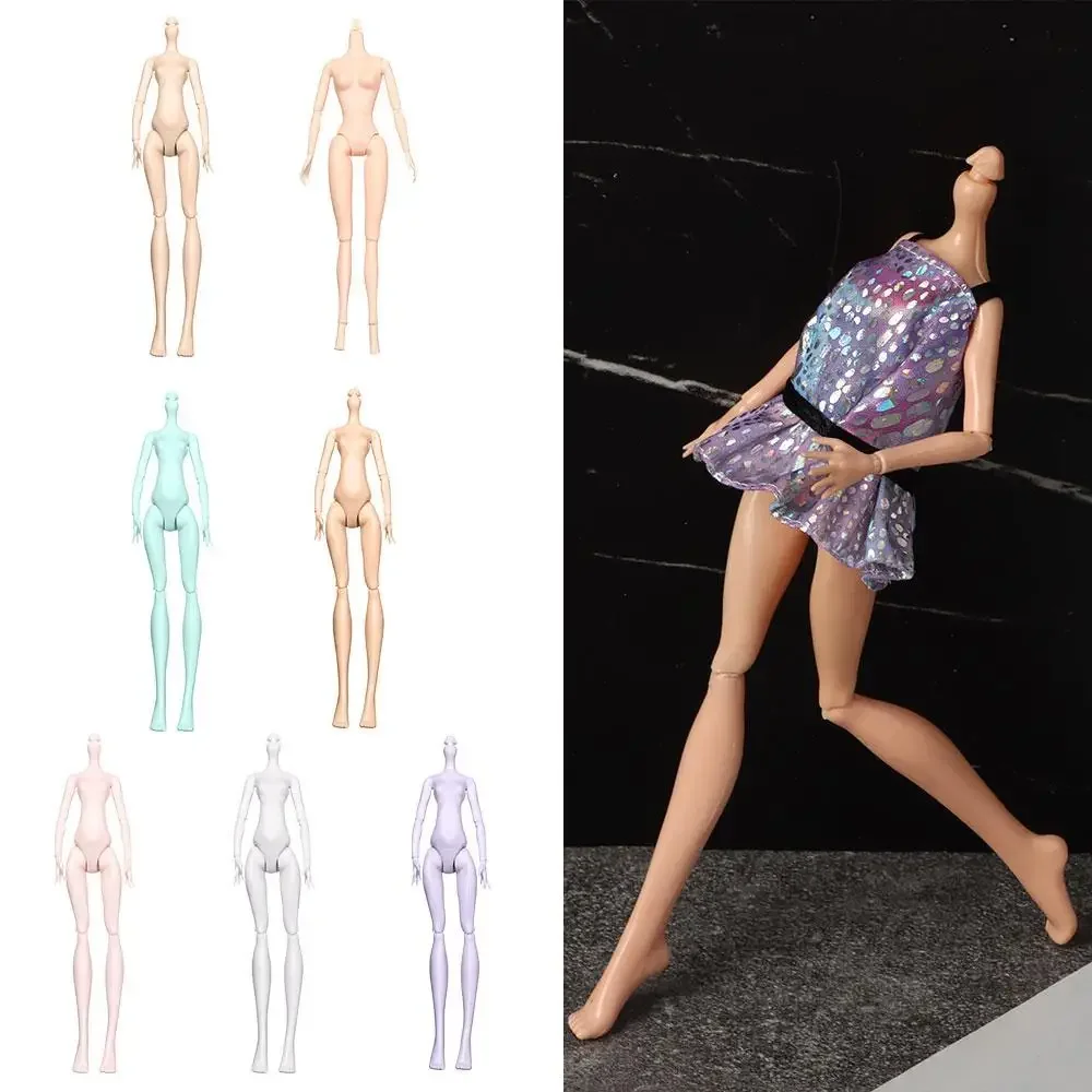 11CM Nude Fashion Dolls Spherical Moveable Joints White Skin Body Dolls Suitable 1/12 Scale Universal Head Change Makeup Gift