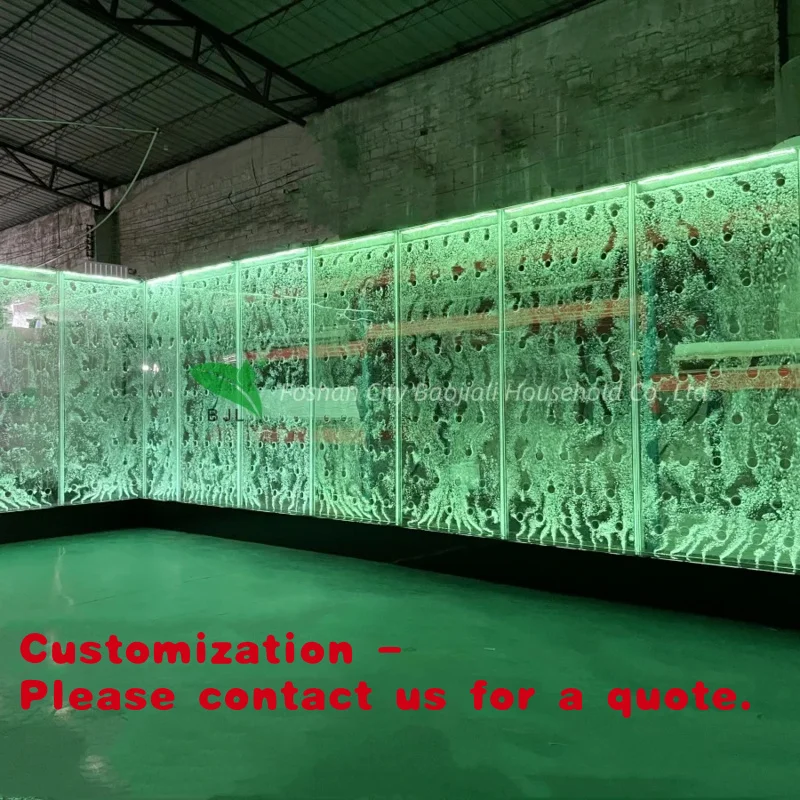 custom.Factory Customized Project Show Glowing LED Acrylic Swirl Bubble Wall Waterfall Fountain Feature Room Divider