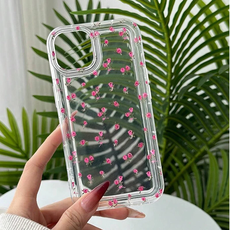 เคสโทรศัพท์แบบใสกันกระแทกสำหรับ Xiaomi Mi 13 11 Lite 5g 14 13T 13 12 Pro X6 F5 X5 Pro X3ลายดอกกุหลาบดอกไม้