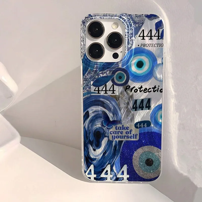 Evil Eye Butterfly Collage Chiffon PC Phone Case For Samsung Galaxy S26 S25 Ultra  S24 S23 S22 Plus FE A26 A36 A54 A56 A55 Cover