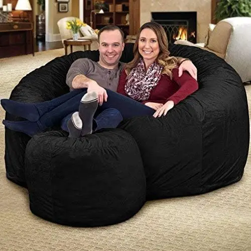 6ft Bean Bag Chair & Footstool, Oversize Bean Bag Chair for Adults, Comfy Chair Bean Bag Couch Lounge Sofa Lovesea