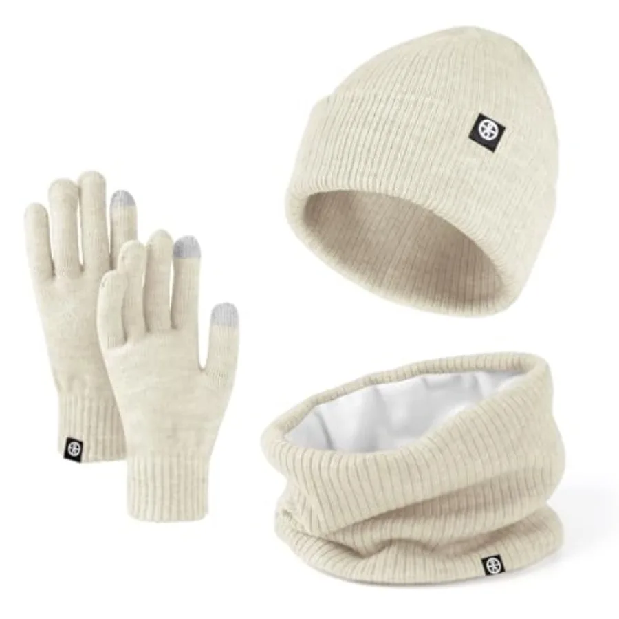 

Warm Winter Beanie Hat and Scarf Gloves Set Stylish Knit Skull Cap for Men Women