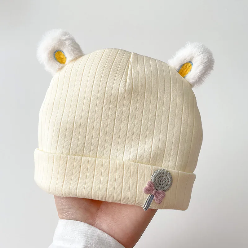 Newborn baby fetal cap winter clip cotton 0-3 months newborn baby fontanel protection hat cute cotton warm baby cap