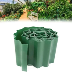 Plastic decorative garden fence border. Flexible lawn edge barriers for grass, gravel and outdoor landscaping