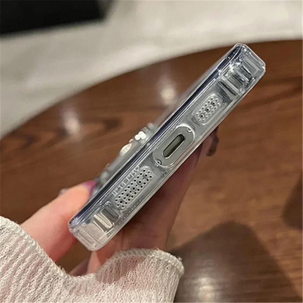 เคสโทรศัพท์กระจกแต่งหน้าชุบหรูหราสำหรับ iPhone 11 12 13 14 15 PRO MAX MINI XR XS 8 7plus SE ฝาครอบอะคริลิคแข็งกันกระแทก