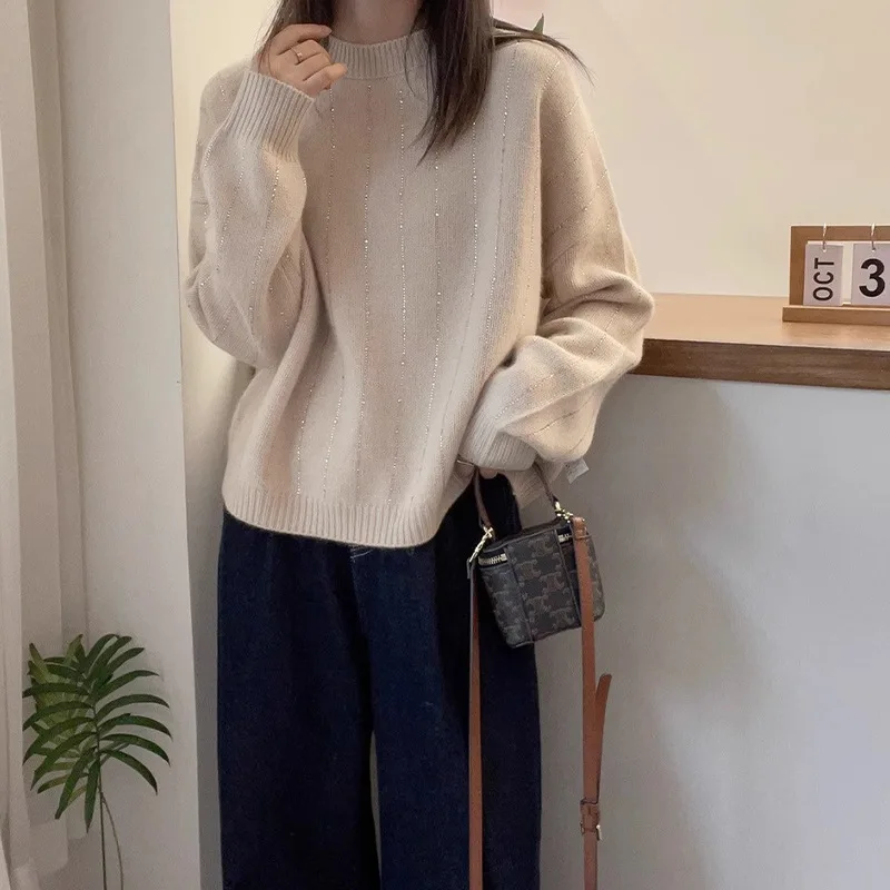 Pulôver mulher roupas nova tricô camisa de lã primavera outono quente malhas manga longa topos moda feminina camisola curta