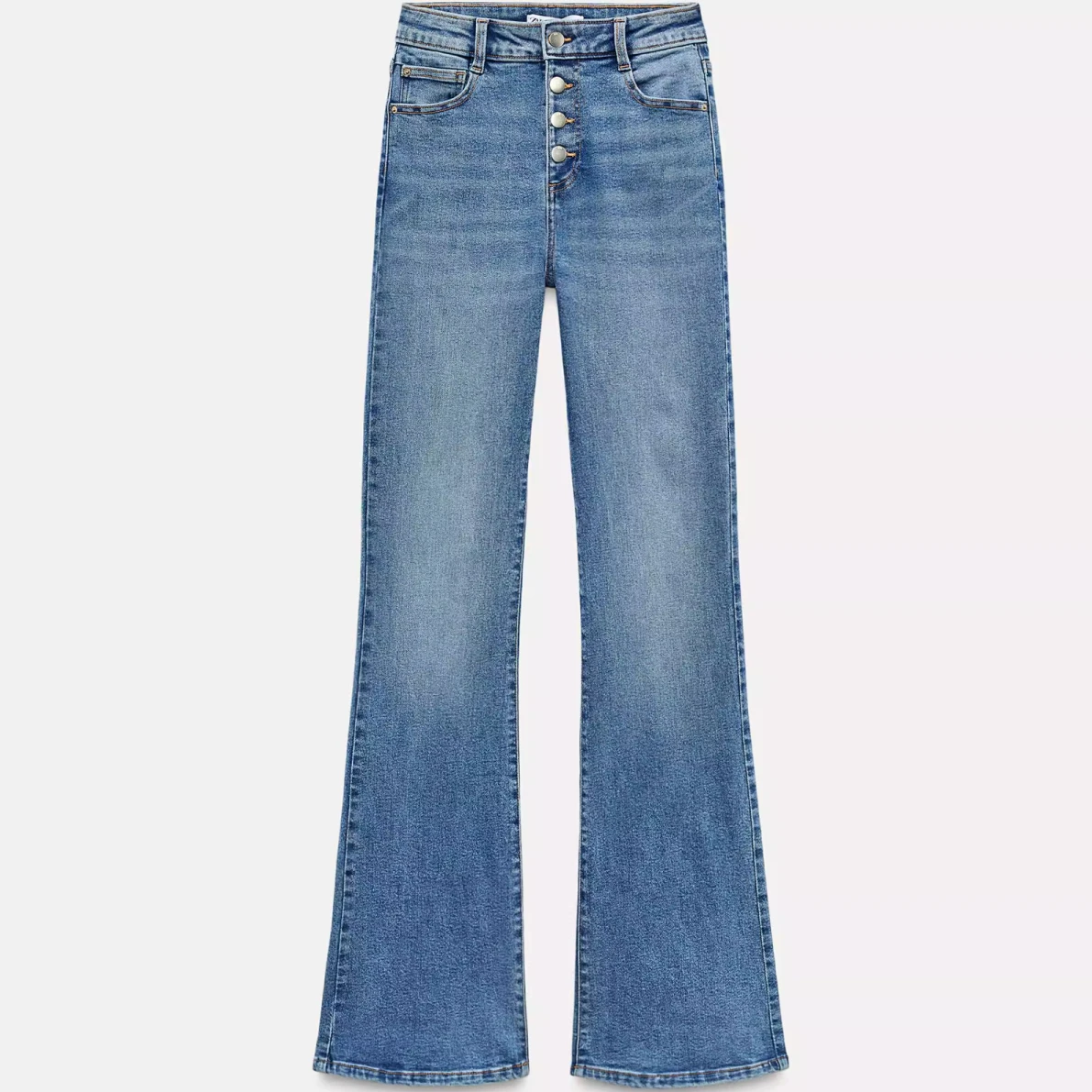 Spring Women's Casual Waed Effect A-Line Pants High Waist Spirituous Flared Jeans Commute Sle Zipper Closure Long Trousers