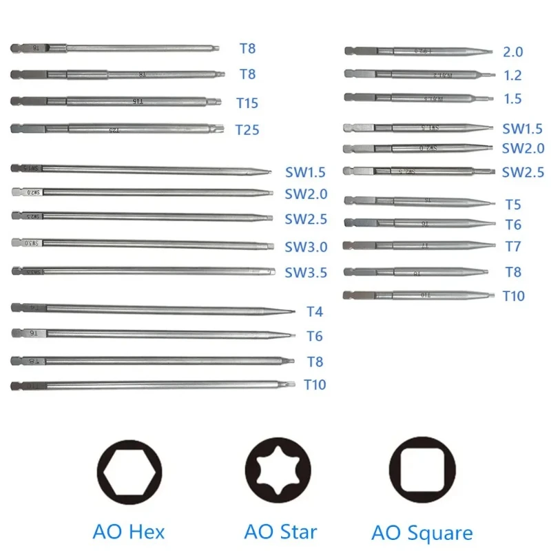 Orthopaedic Bone Screw Driver Instruments Spinal Pedicle Screw Nail Cap AO Driver Hex Screwdriver AO Plum Star Driver