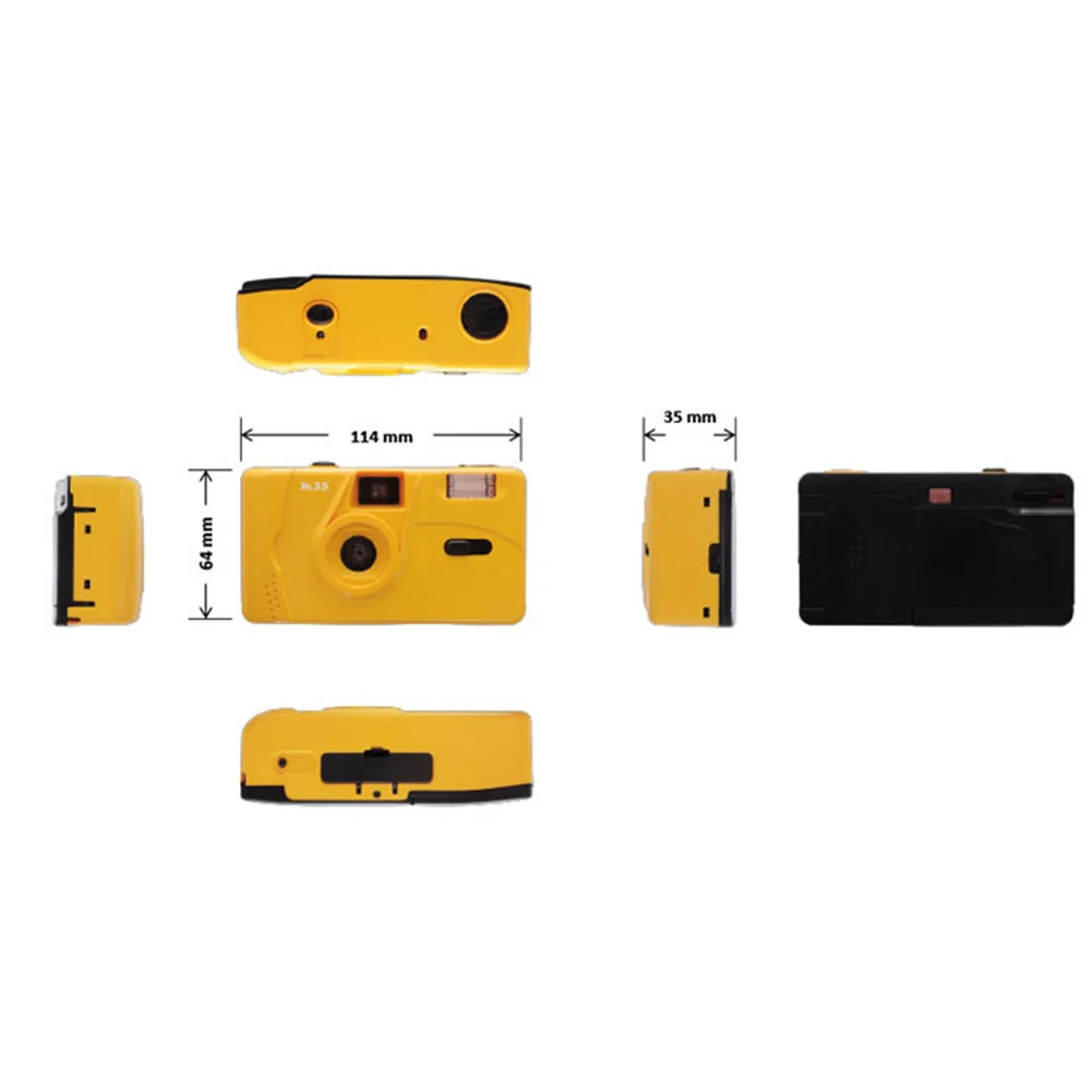 35mm retrokemak m35 filme câmera milho amarelo manual filme câmera não-descartável filme máquina com função de flash repetíveis