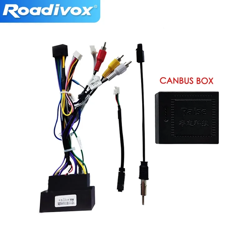 Car Audio DVD Android 16PIN Power Cable Adapter With Canbus Box For Jeep Cherokee Compass Renegade Fiat Power Wiring Harness