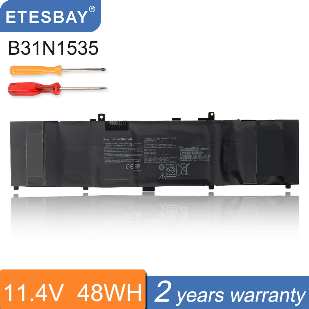 ETESBAY B31N1535 Battery For Asus Zenbook UX310UA UX310UQ UX410UA UX410UQ 11.4V 48Wh/4240mAh