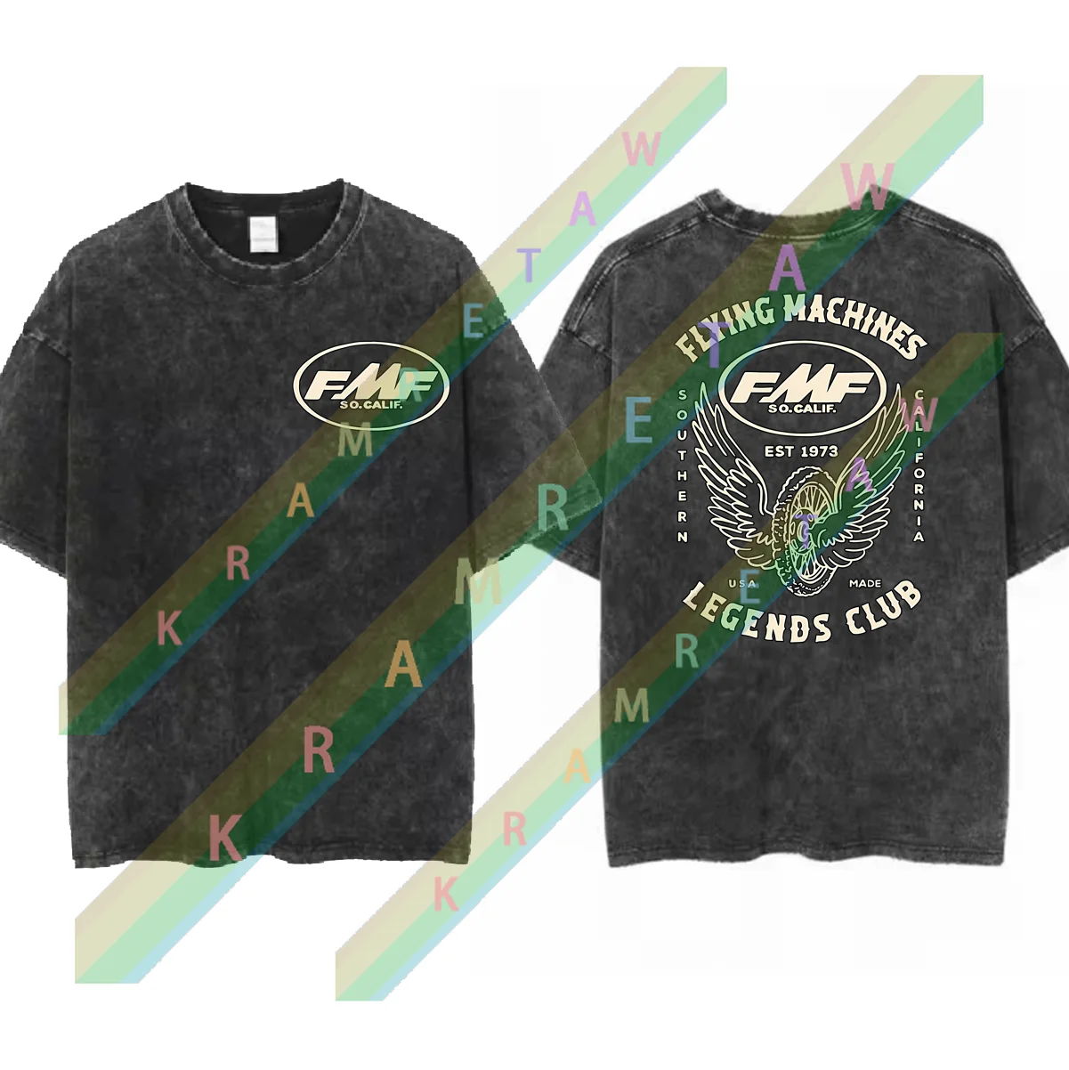 2025 جديد الصيف خمر 100% القطن FMF سباق العادم أما موتوكروس تي شيرت فضفاض تي شيرت الرجال Y2K الهيب هوب تي شيرت كول S-3XL #4