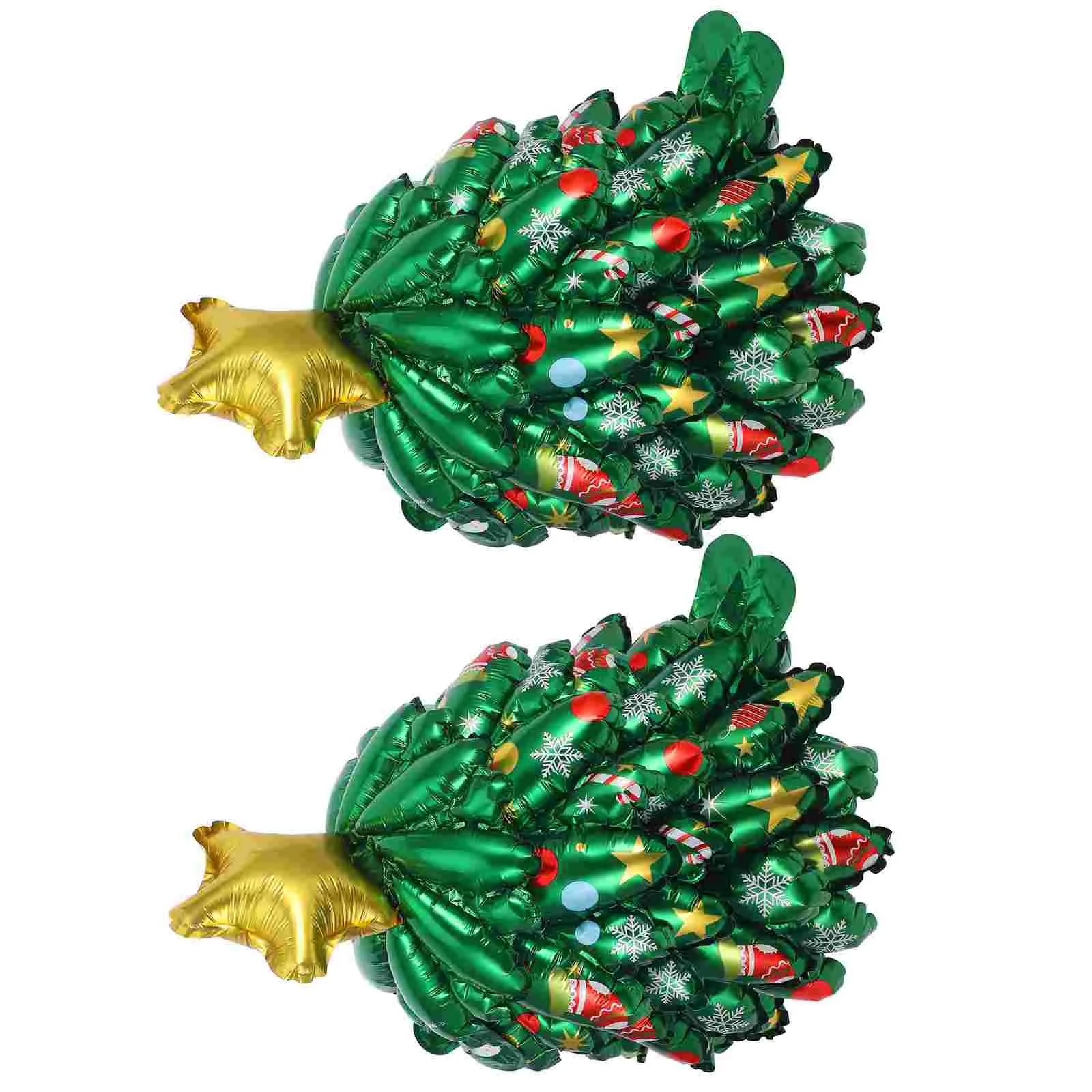 2 Pcs Inflatable Christmas Tree Outdoor Decor Xmas Inflatables Reindeer Aluminum Film Party Supplies Child