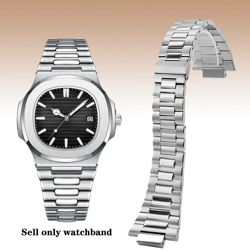 316L Stainless Steel Watch Strap For Patek Philippe PP Nautilus men's 5711/1A010 series Bracelet 25*13MM convex mouth Watch band