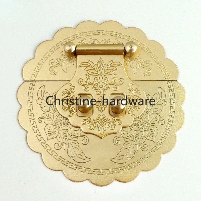 Retro Antique Brass Lock Buckle Box Furniture Box Buckle Jewelry Chest Box Pure Copper Suitcase Buckle Clip Clasp Latch Clasp