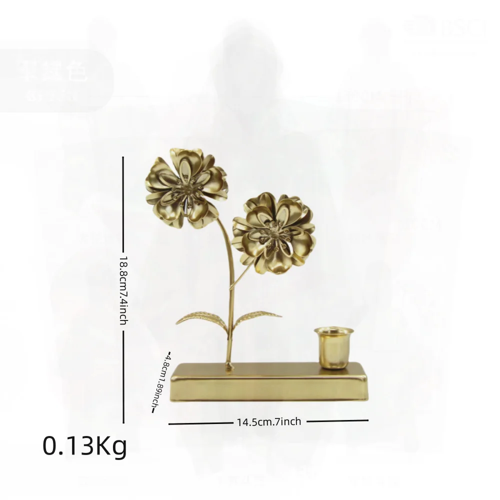 

Creative Petal Wrought Iron Candlestick Set for Wedding Home Decor Romantic Lighting Iron Living Room Bedroom Ornaments