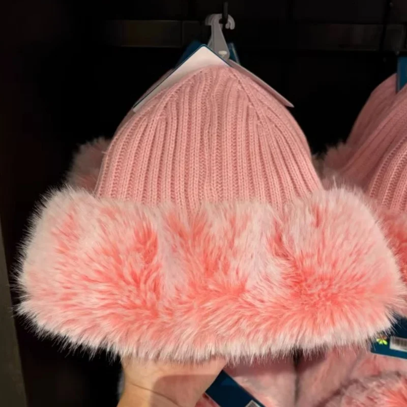 Magic School at Universal Beijing Resort - Plush Fuzz Knitted Hat in Pink, Warm Winter Cap, Perfect Gift and Souvenir for Girls