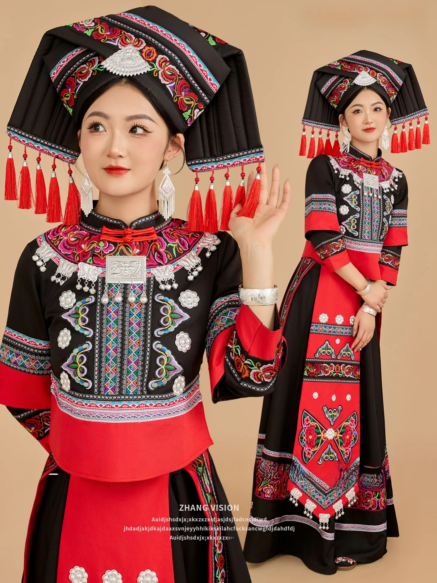 

Adult Ethnic Minori Clothing Taizu Miao Han Bu Tee March Tee National Stage Costume Women's Faionable Tradition...