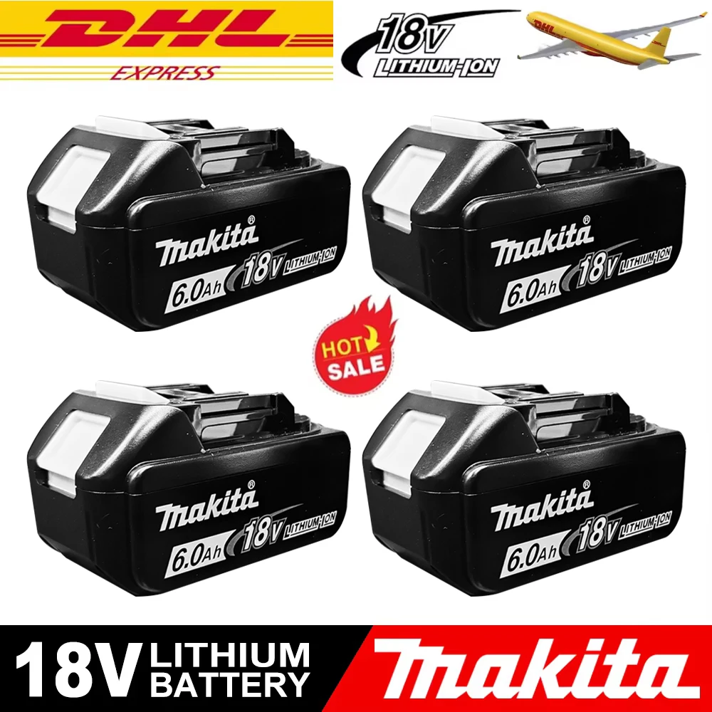 100 % Original-Makita-Akku, 18 V 6,0 Ah wiederaufladbarer Akku, ersetzt Makita BL1830B L1840B L1850B L1860B, Akku für Elektrowerkzeuge